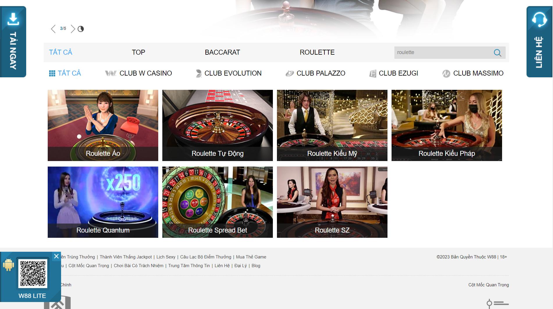 Trò Roulette tại nhà cái W88 được tổ chức dưới dạng online với nhiều bàn cược